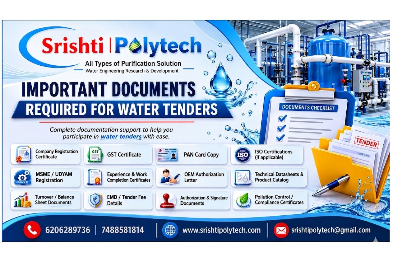 Important Documents Required for Water Tenders....🗂️ | Industrial Water Treatment Blog - Srishti Polytech