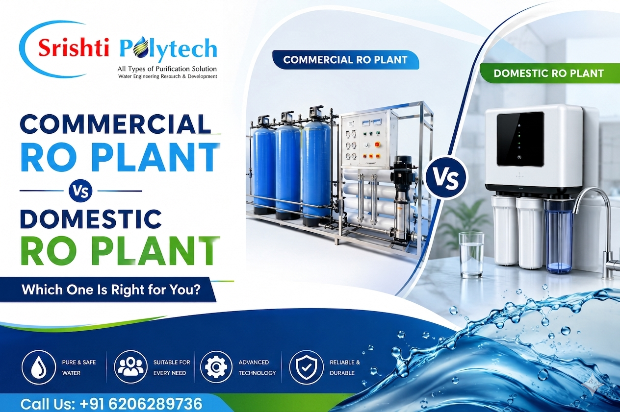 Commercial RO Plant vs Domestic RO Plant – Which One Is Right for You? | Industrial Water Treatment Blog - Srishti Polytech