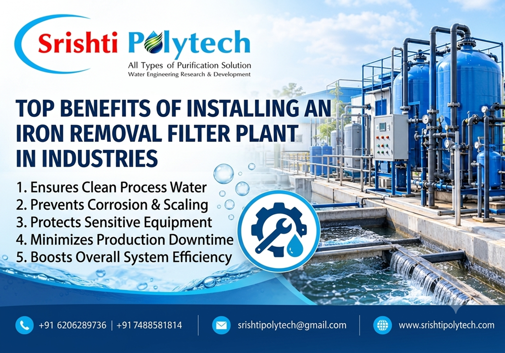Top Benefits of Installing an Iron Removal Filter Plant in Industries | Industrial Water Treatment Blog - Srishti Polytech